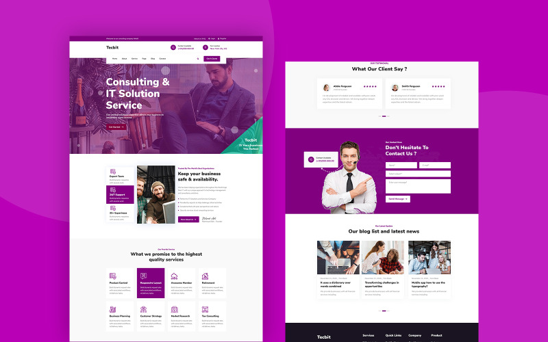 Download PSD шаблон "Tecbit - IT Solution & Technology PSD Template" / Tecbit - IT Solution & Technology PSD Template - PSD шаблон на тему страховая компания agency,digital,blog,communication,consulting,it,it,services,modern,portfolio,software,technology,seo,business,corporate,creative