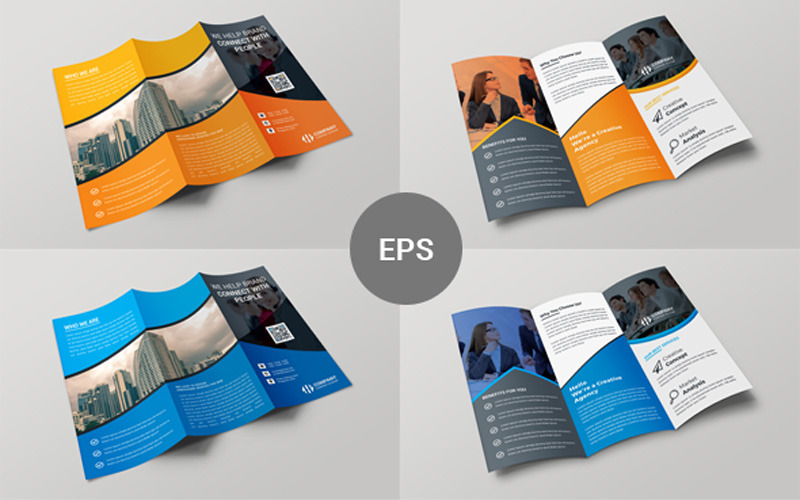 Brochure à trois volets de personnes - Modèle d'identité d'entreprise