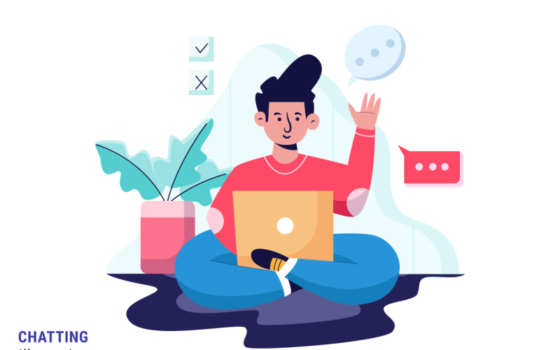 Chatting - Illustration