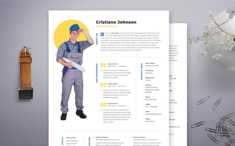 Download Резюме "Cristiano Johnson - Clean Professional Resume Template" / Cristiano Johnson - Clean Professional Resume Template - Резюме на тему графика professional,resume,cv,clean,business,corporate,documents,paper,curriculum,vitae,job,works,fresh,graduate