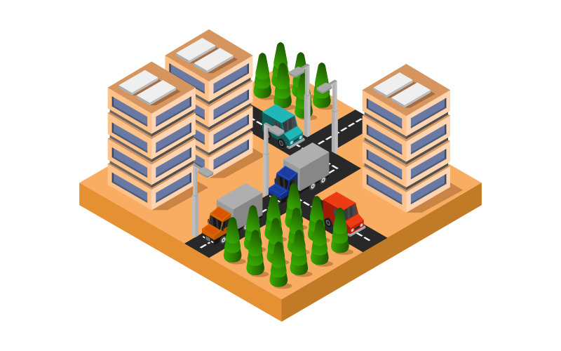 Download Vector "Isometric City Illustrated - Vector Image" / Isometric City Illustrated - Vector Image - Vector на тему графика illustration,urban,business,set,architecture,vector,construction,street,isolated,city,collection,isometric,3d,elements,store,modern,concept,map,graphic,design