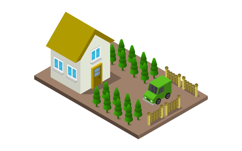 Download Vector "Isometric House - Vector Image" / Isometric House - Vector Image - Vector на тему графика illustration,plant,industrial,manufacture,warehouse,collection,isometric,business,set,factory,architecture,power,vector,construction,property,3d,building,storage,industry,isolated
