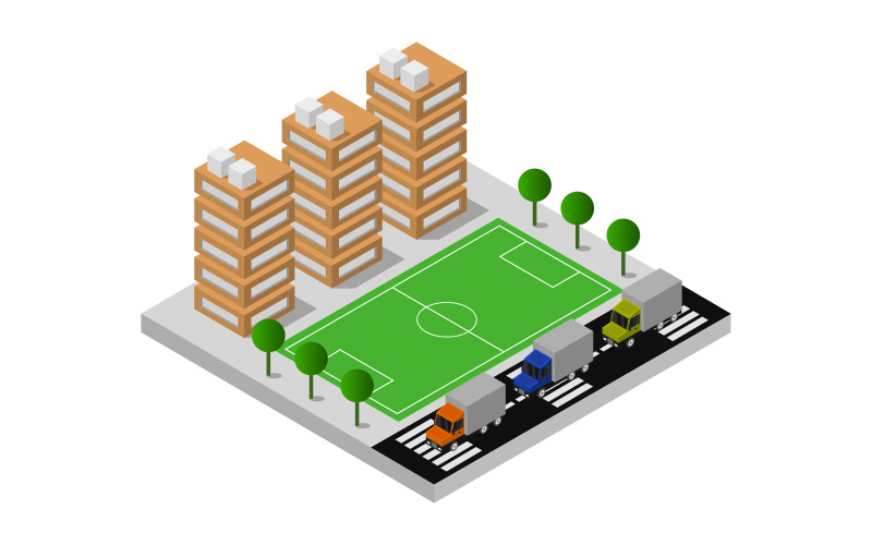 Download Vector "Isometric Stadium Illustrated - Vector Image" / Isometric Stadium Illustrated - Vector Image - Vector на тему графика illustration,football,soccer,vector,grass,isolated,field,isometric,stadium,champion,structure,event,championship,modern,arena,front,outdoor,map,car,exterior