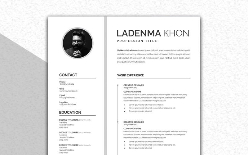 Simple CV Resume Template #107942 - TemplateMonster