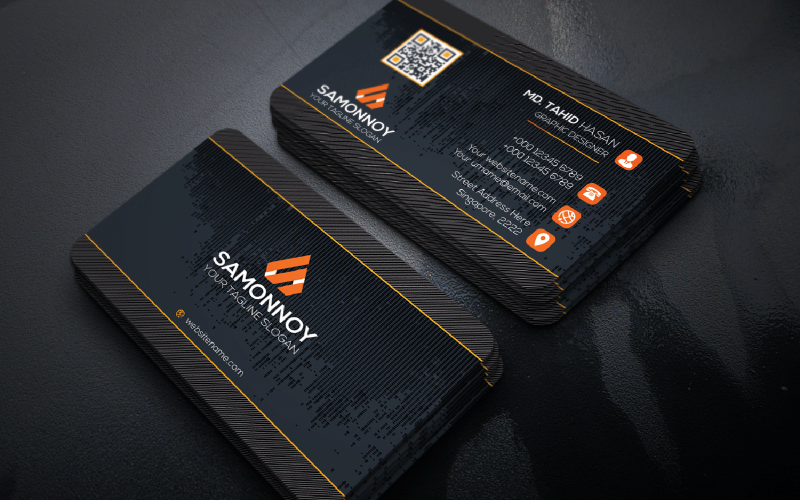 Download Фирменный стиль "Black Business Card - Corporate Identity Template" / Black Business Card - Corporate Identity Template - Фирменный стиль print,designer,business,card,both,side,design,green,black,white,professional,modern,graphic,landscape,official,standard,creative,simple,web,logo