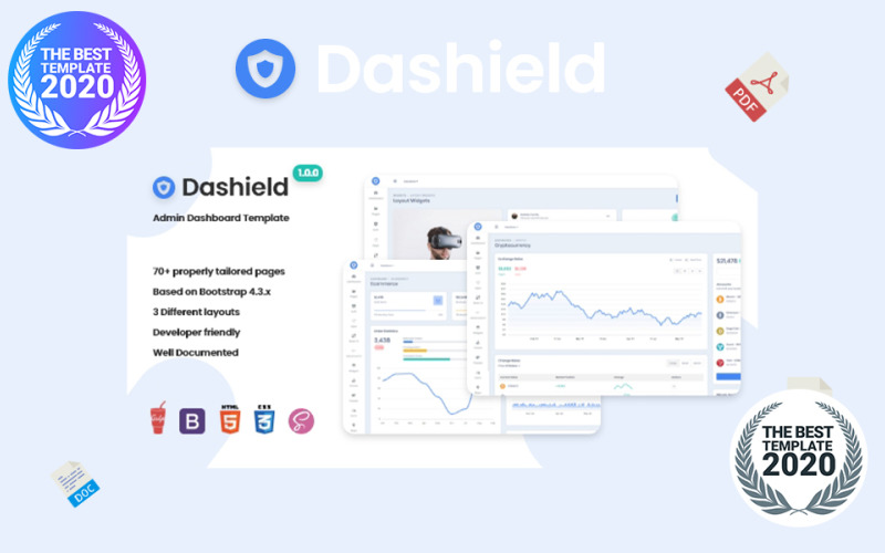 Dashield - Bootstrap 4 Admin-sjabloon