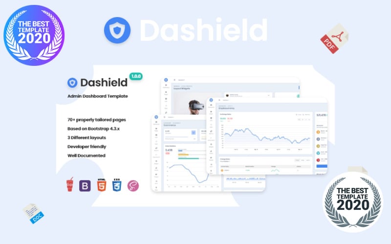 Dashield - Bootstrap 4 Admin-Vorlage