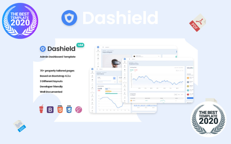 Dashield - Modèle d'administration Bootstrap 4