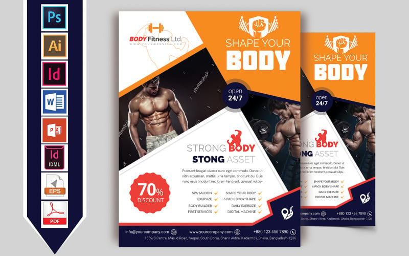Gym & Fintness Flyer Vol-01 - Corporate Identity Template