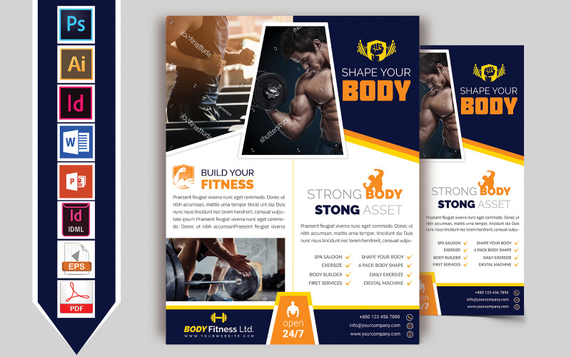 Download Фирменный стиль "Gym & Fintness Flyer Vol-02 - Corporate Identity Template" / Gym & Fintness Flyer Vol-02 - Corporate Identity Template - Фирменный стиль healthy,gym,fitness,flyer,yoga,therapy,body,body-builder,poster,brochure,psd,ai,vector,pdf,ms,word,powerpoint