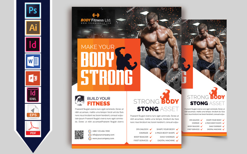 Download Фирменный стиль "Gym & Fintness Flyer Vol-03 - Corporate Identity Template" / Gym & Fintness Flyer Vol-03 - Corporate Identity Template - Фирменный стиль healthy,gym,fitness,flyer,yoga,therapy,body,body-builder,poster,brochure,psd,ai,vector,pdf,ms,word,powerpoint