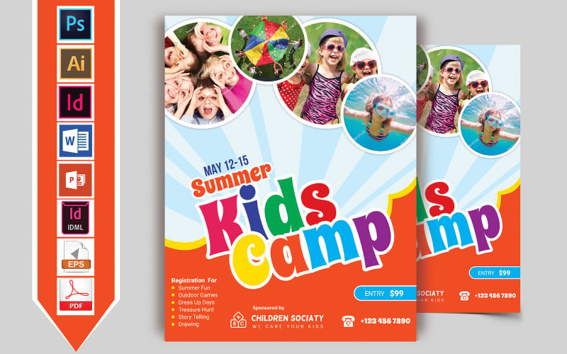 Дитячий літній табір Flyer Vol-02 - шаблон фірмового стилю