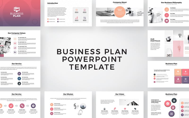 Modelo de apresentação do plano de negócios em PowerPoint
