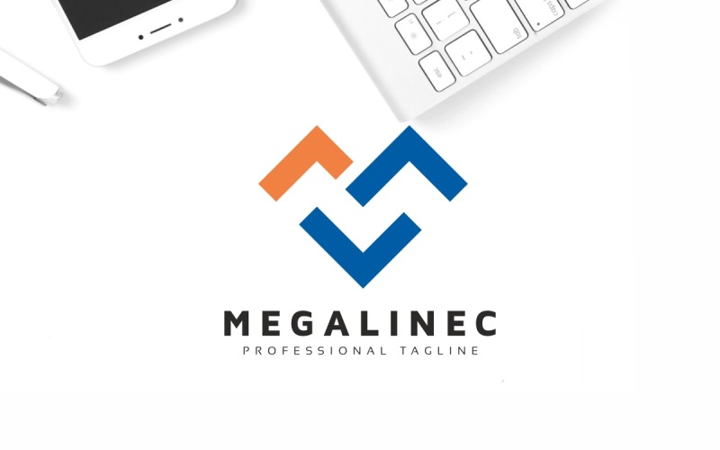 Modelo de logotipo de letra Megalinec M