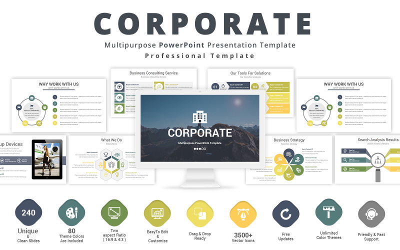 Modelo de PowerPoint corporativo de negócios