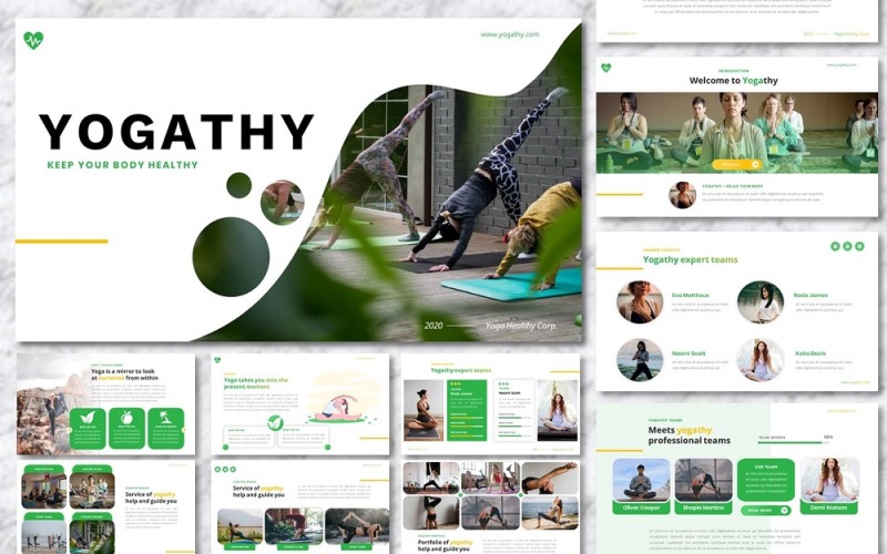 Yogathy - Yoga Presentatie PowerPoint-sjabloon