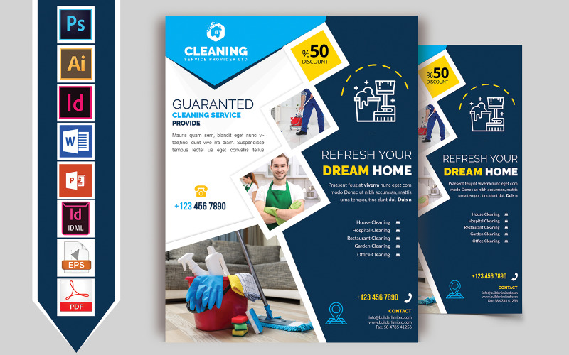 Cleaning Service Flyer Vol-10 - Corporate Identity Template