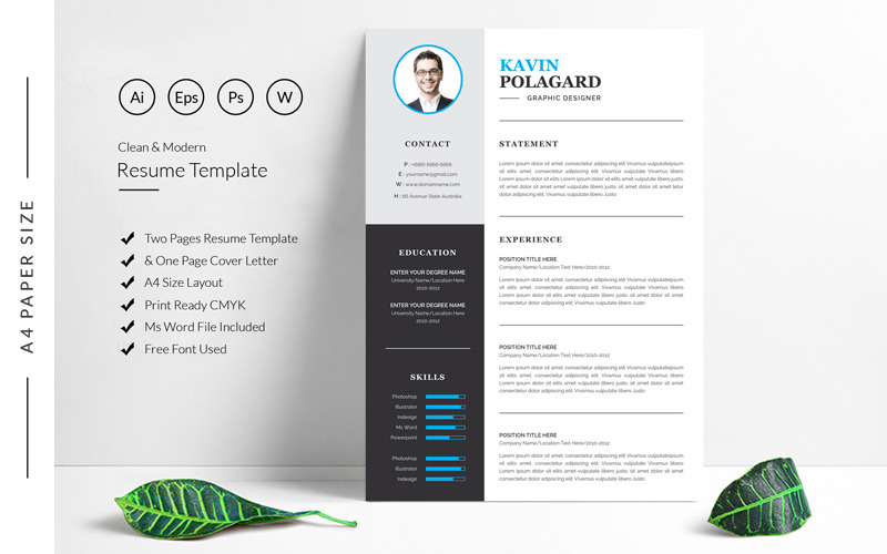 Plantilla de curriculum vitae de Kavin Professional