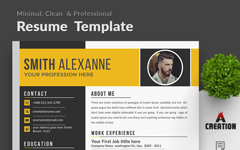 Smith Alexanne Fully Editable CV Resume Template