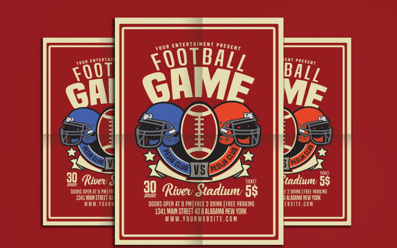 American Football Game Flyer - Corporate Identity Template