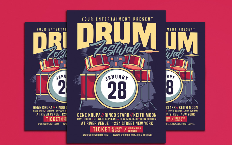 Drum Music Festival - Modello di identità aziendale