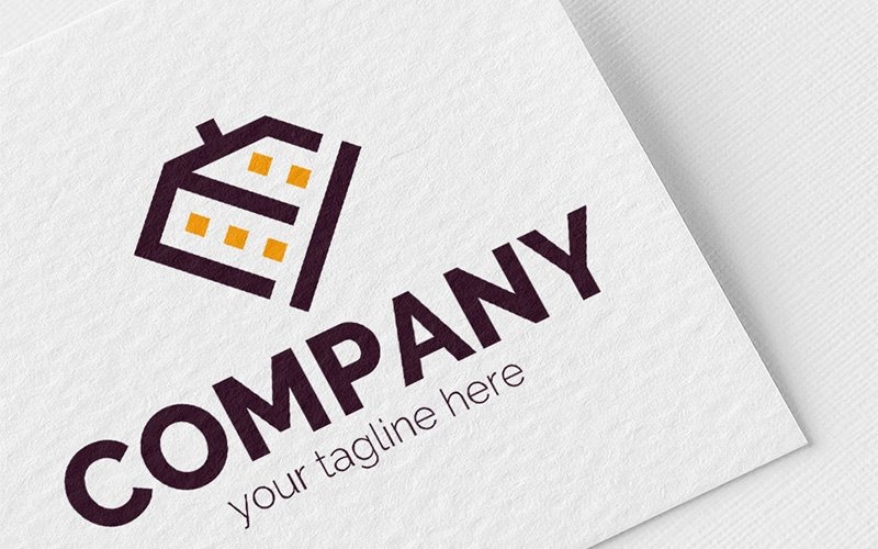 Download Шаблон логотипа "House at an Angle Logo Template" / House at an Angle Logo Template - Шаблон логотипа на тему графика house,building,construction,architecture,interior,repair,facade,residential,rent,sign,minimalism,one,color,two,colors,emblem