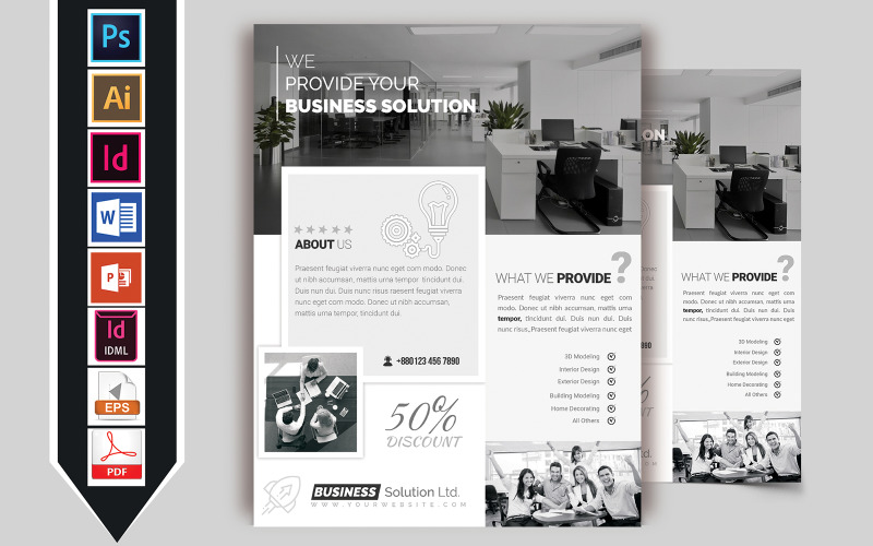 Download Фирменный стиль "Minimal Creative Business Flyer Vol-01 - Corporate Identity Template" / Minimal Creative Business Flyer Vol-01 - Corporate Identity Template - Фирменный стиль business,corporate,minimal,creative,office,company,agency,software,digital-service,flyer,brochure,poster,ai,psd,word,powerpoint,vector,indesign