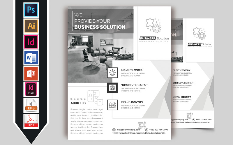Download Фирменный стиль "Minimal Creative Business Flyer Vol-04 - Corporate Identity Template" / Minimal Creative Business Flyer Vol-04 - Corporate Identity Template - Фирменный стиль business,corporate,minimal,creative,office,company,agency,software,digital-service,flyer,brochure,poster,ai,psd,word,powerpoint,vector,indesign