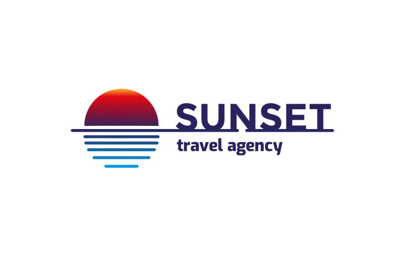 Download Шаблон логотипа "Sunset Travel Logo Template" / Sunset Travel Logo Template - Шаблон логотипа на тему графика logo,style,colorfull,violet,blue,orange,red,black,white,abstract,symbol,travel,sunset