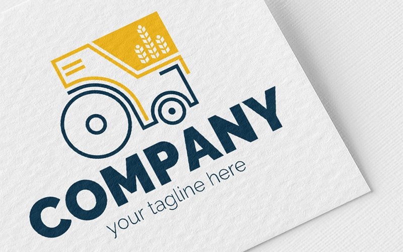 Download Шаблон логотипа "Tractor Logo Template" / Tractor Logo Template - Шаблон логотипа на тему графика agricultural,machinery,crop,tractor,agriculture,repair,of,spare,parts,ear,grain,harvesting,wheat,sign,minimalism,one,color,two,colors,emblem