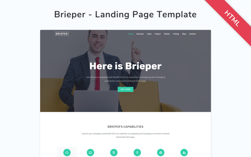 Brieper - адаптивный шаблон целевой страницы