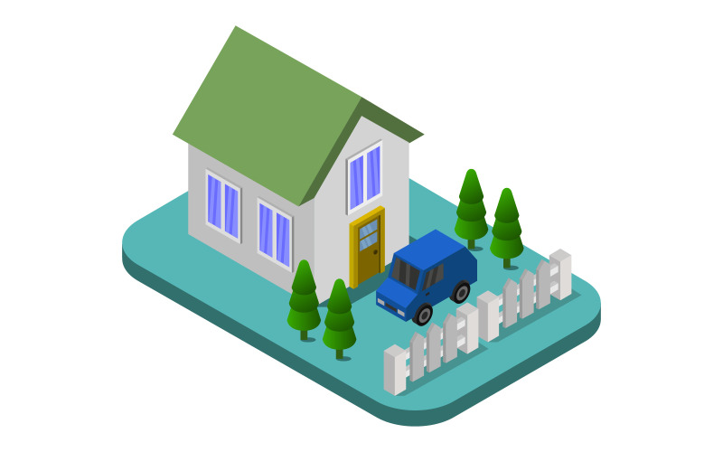 Isometrische Huis - Vector Afbeelding