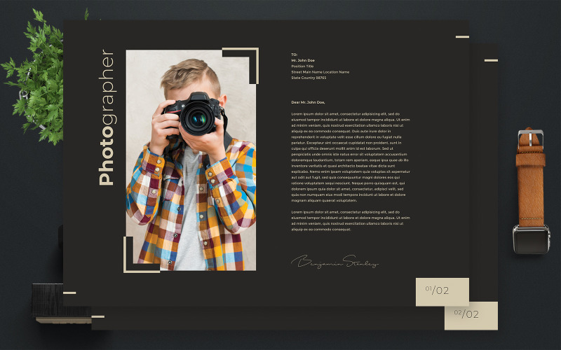 Photographe professionnel et modèle de CV propre