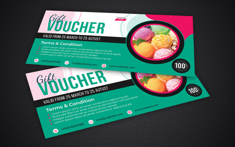 Download Фирменный стиль "Pink Blue Gift Voucher - Corporate Identity Template" / Pink Blue Gift Voucher - Corporate Identity Template - Фирменный стиль на тему графика voucher,gift,discount,offer,promotion,vip,business,corporate,printable,psd