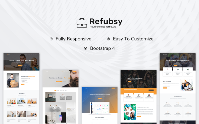 Refubsy - креативний багатоцільовий шаблон цільової сторінки
