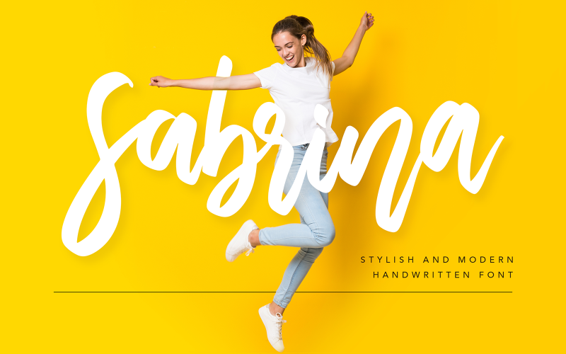 Download Шрифт "Sabrina Handwritten Font" / Sabrina Handwritten Font - Шрифт на тему графика stylish,modern,handwritten,quote,beauty,wedding,logo,text,fashion,fresh,yellow,display,elegant