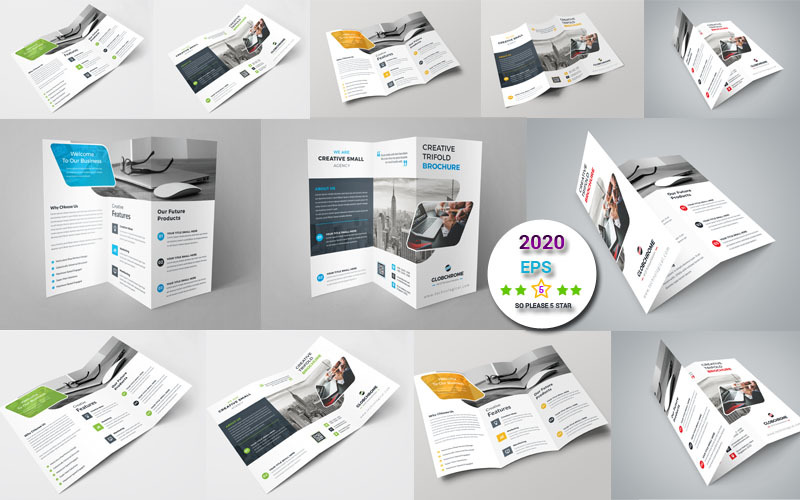 Download Фирменный стиль "Blue Color Tri-Fold Brochure - Corporate Identity Template" / Blue Color Tri-Fold Brochure - Corporate Identity Template - Фирменный стиль на тему графика tri-fold,abstract,badges,&amp;amp;,stickers,banners,ads,brochure,business,card,buttons,card,invite,cd,dvd,custom,print,e-publishing,flyer,food