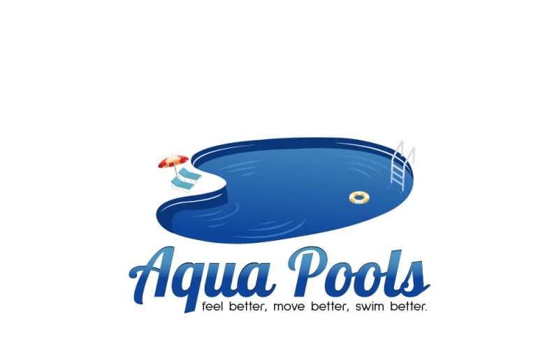 Modèle de logo Aqua Pool