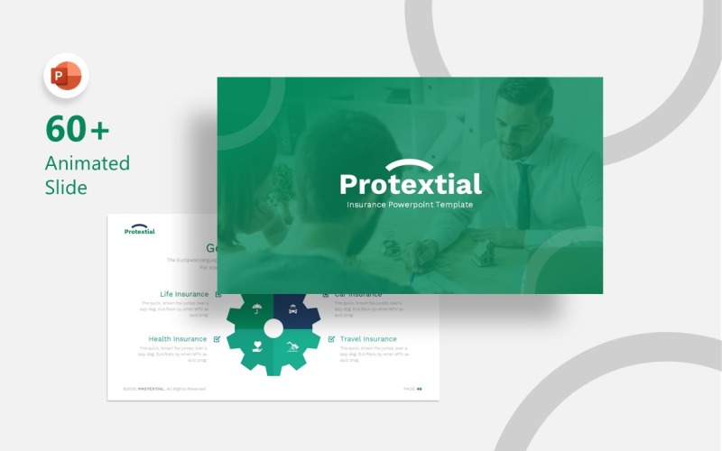 Protextial försäkring Presentation PowerPoint mall