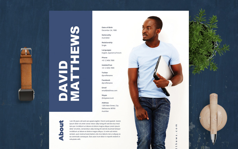 Download Резюме "David Matthews | Professional and Clean Resume Template" / David Matthews | Professional and Clean Resume Template - Резюме на тему графика professional,resume,cv,clean,business,corporate,documents,paper,curriculum,vitae,job,works,fresh,graduate