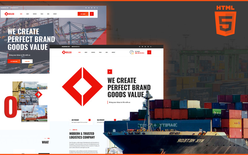Delco | HTML5 шаблон сайта логистики и грузовых перевозок
