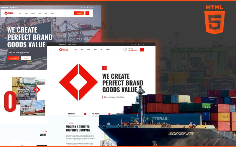 Delco | Modello di sito Web HTML5 per logistica e merci