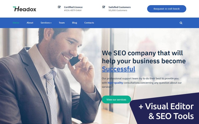 Headox - Consulting Services Moto CMS 3-sjabloon
