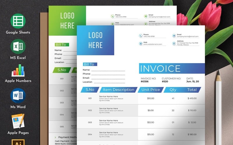 Download Фирменный стиль "Modex Auto Calculation Google Sheets Excel Apple Numbers Invoice Bill" / Modex Auto Calculation Google Sheets Excel Apple Numbers Invoice Bill - Фирменный стиль на тему графика invoice template,ms word,auto calculation,cash memo,modern,apple pages,numbers,excel,ecommerce,google sheets,quotation,best invoice,proforma,sales template,top factuur,bill,corporate,rechnung