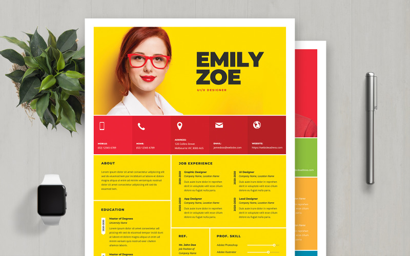 Download Резюме "Professional UI/UX Designer and Clean Resume Template" / Professional UI/UX Designer and Clean Resume Template - Резюме на тему графика professional,resume,cv,clean,business,corporate,documents,paper,curriculum,vitae,job,works,fresh,graduate