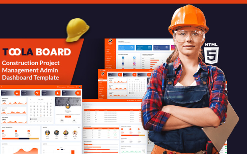 Toola Board - modelo de administração HTML5 de construção