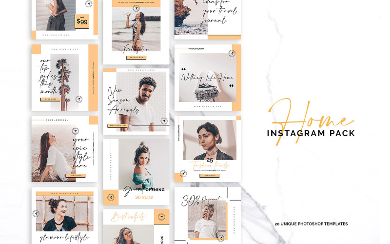 主页Instagram Pack社交媒体模板