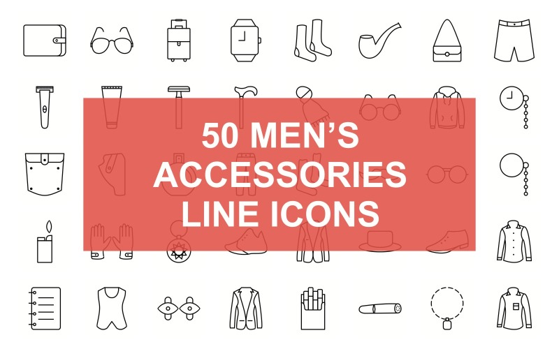Download Набор иконок "Men's Accessories Line Black Icon Set" / Men's Accessories Line Black Icon Set - Набор иконок на тему графика wallet,walking,stick,vintage,glasses,vest,vast,coat,umbrella,trouser,tie,shirt,sunglasses,suitcase,stylish,watch,socks,smoking,accessories,men&amp;#039;s