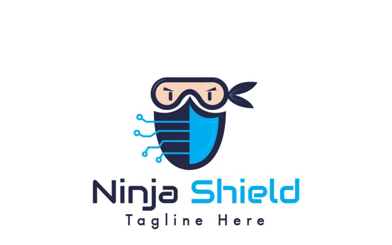Modelo de logotipo Ninja Shield