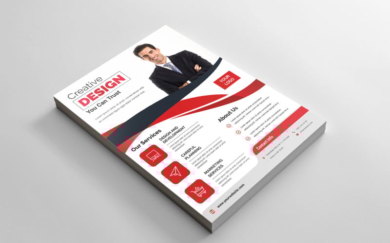 Download Фирменный стиль "Modern Flyer - Corporate Identity Template" / Modern Flyer - Corporate Identity Template - Фирменный стиль на тему графика black,blue,design,creative,flyer,graphic,modern,official,print,ready,professional,simple,standard,web,white